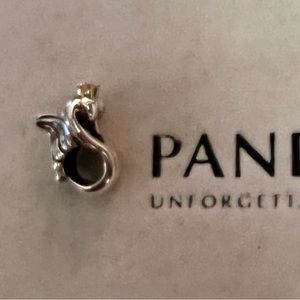 Pandora 14kt gold and silver twin Swan charm for bracelet